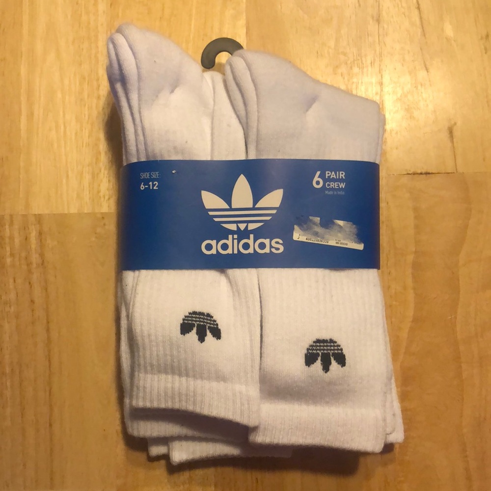 6pk Adidas Crew Socks